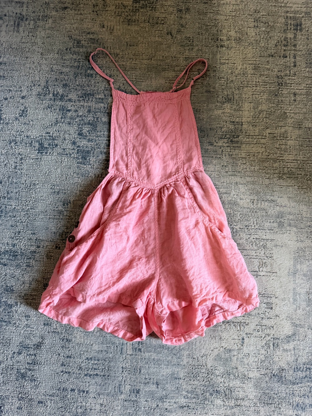 Free People Pink Linen Romper